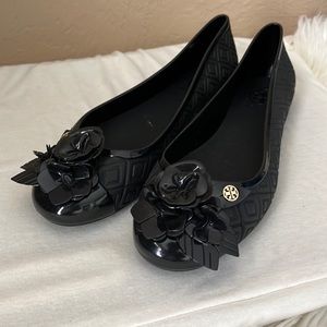 Brand new Tory Burch black flats jelly shoes